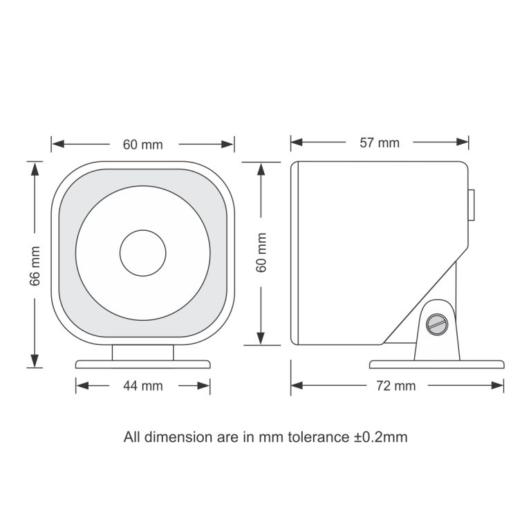 iota Piezo Siren SQR117 2D